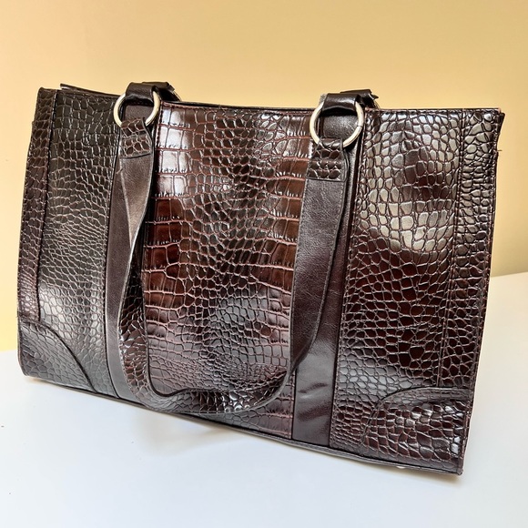 Coldwater Creek Faux Alligator Print Large Tote Bag - Picture 6 of 9